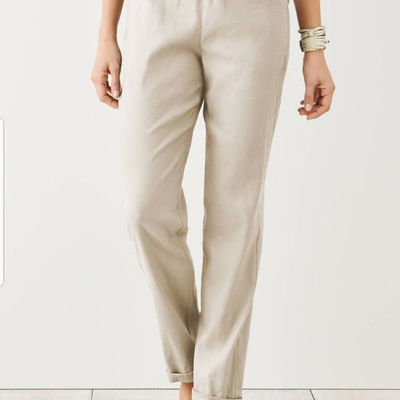 J. Jill Pants & Jumpsuits Jjill Linen Stretch Cuffed Khaki Pants